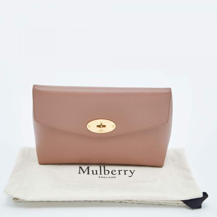 Pre Owned Mulberry Old Rose Leather Darley Cosmetic Pouch