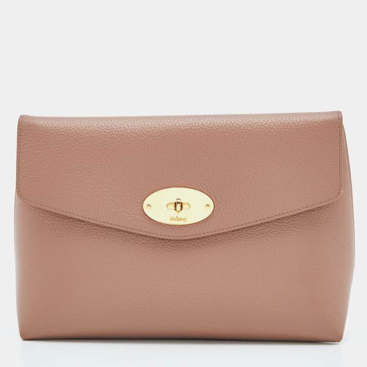 Pre Owned Mulberry Old Rose Leather Darley Cosmetic Pouch