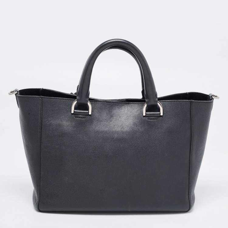 Pre Owned Mulberry Black Leather Willow Tote