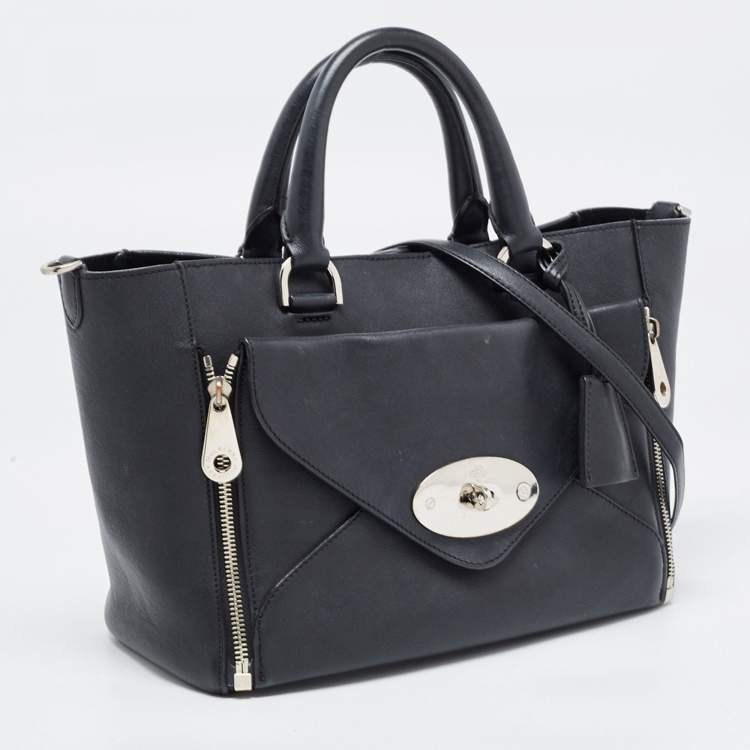Pre Owned Mulberry Black Leather Willow Tote