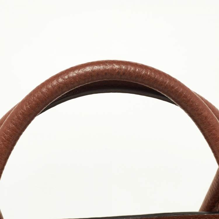 Pre Owned Mulberry Tan Grained Leather Small Zipped Bayswater Tote