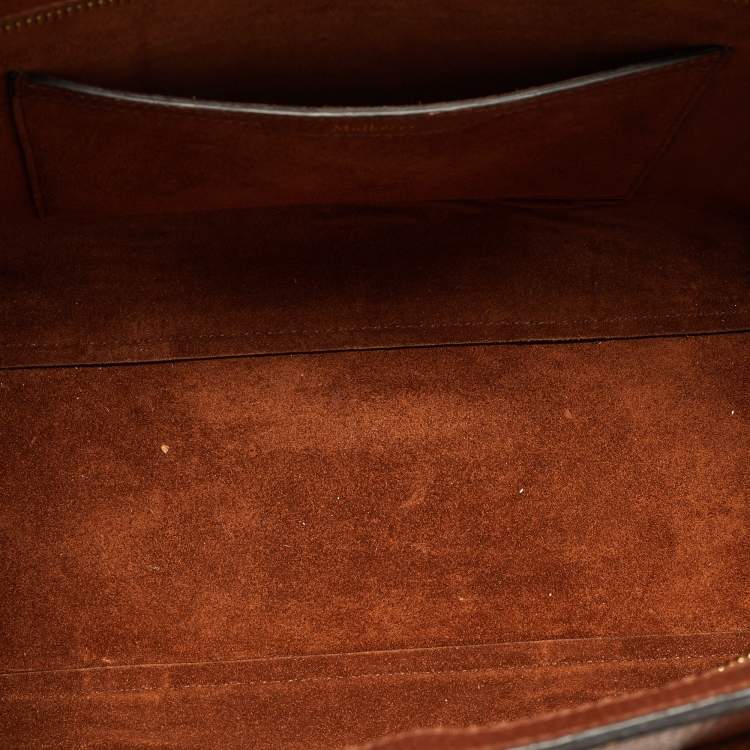 Pre Owned Mulberry Tan Grained Leather Small Zipped Bayswater Tote