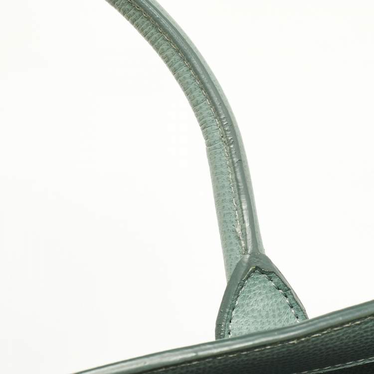 Pre Owned Mulberry Antique Blue Grained Leather Small Zipped Bayswater Tote