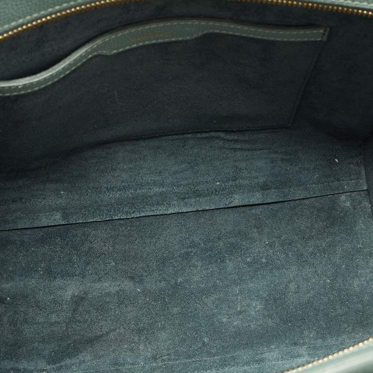 Pre Owned Mulberry Antique Blue Grained Leather Small Zipped Bayswater Tote