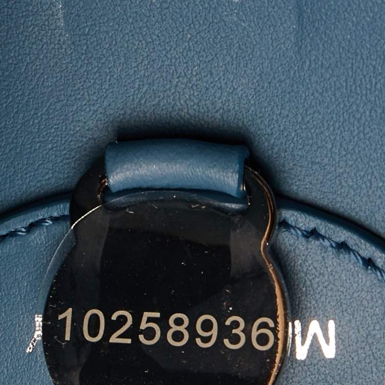 Pre Owned Mulberry Steel Blue Leather Blossom Tote