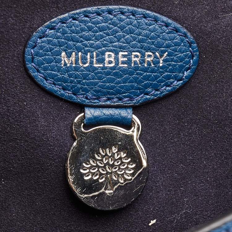 Pre Owned Mulberry Dark Blue Leather Bayswater Satchel