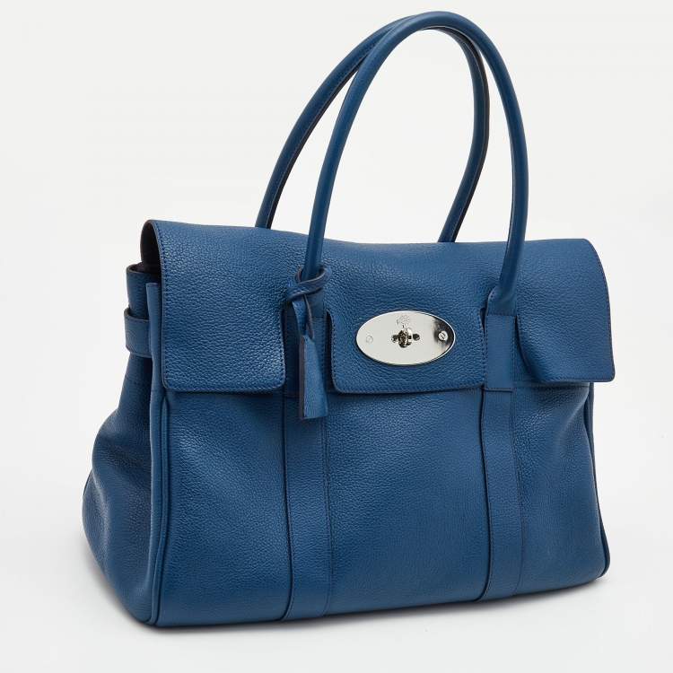 Pre Owned Mulberry Dark Blue Leather Bayswater Satchel