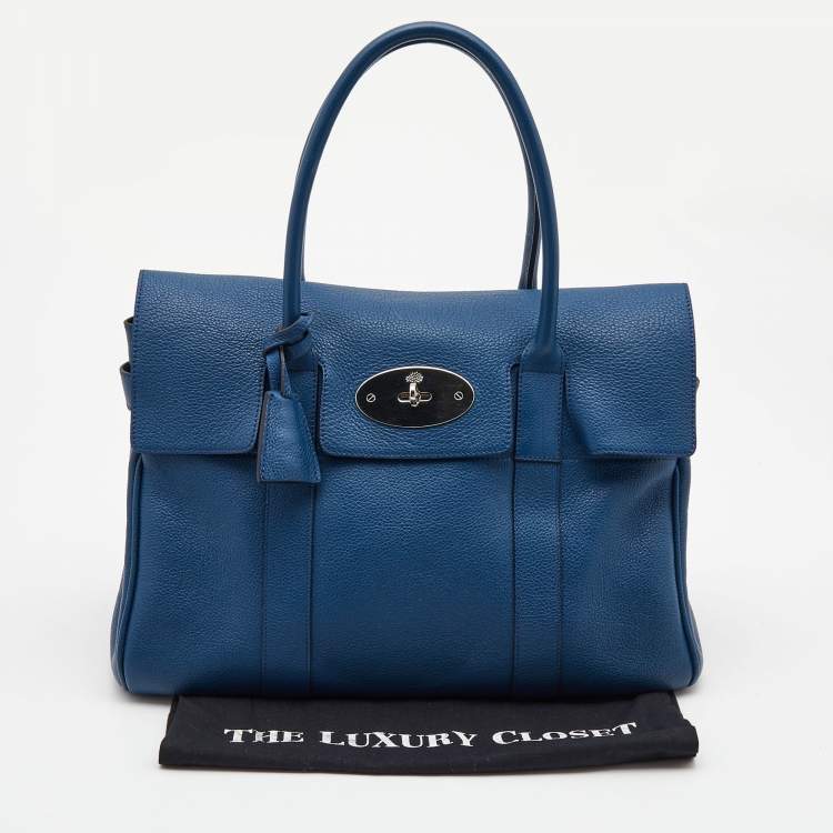 Pre Owned Mulberry Dark Blue Leather Bayswater Satchel