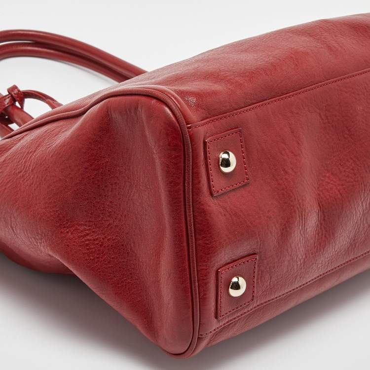 Pre Owned Mulberry Red Leather Bayswater Tote