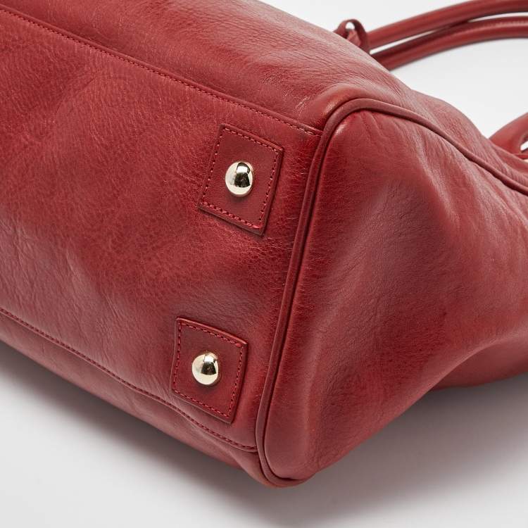 Pre Owned Mulberry Red Leather Bayswater Tote