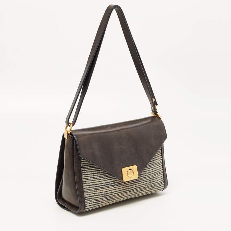 Pre Owned Mulberry Navy Blue/Denim and Leather Delphie Duo Flap Shoulder Bag