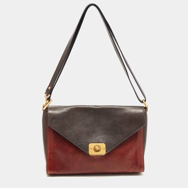 Pre Owned Mulberry Navy Blue/Denim and Leather Delphie Duo Flap Shoulder Bag