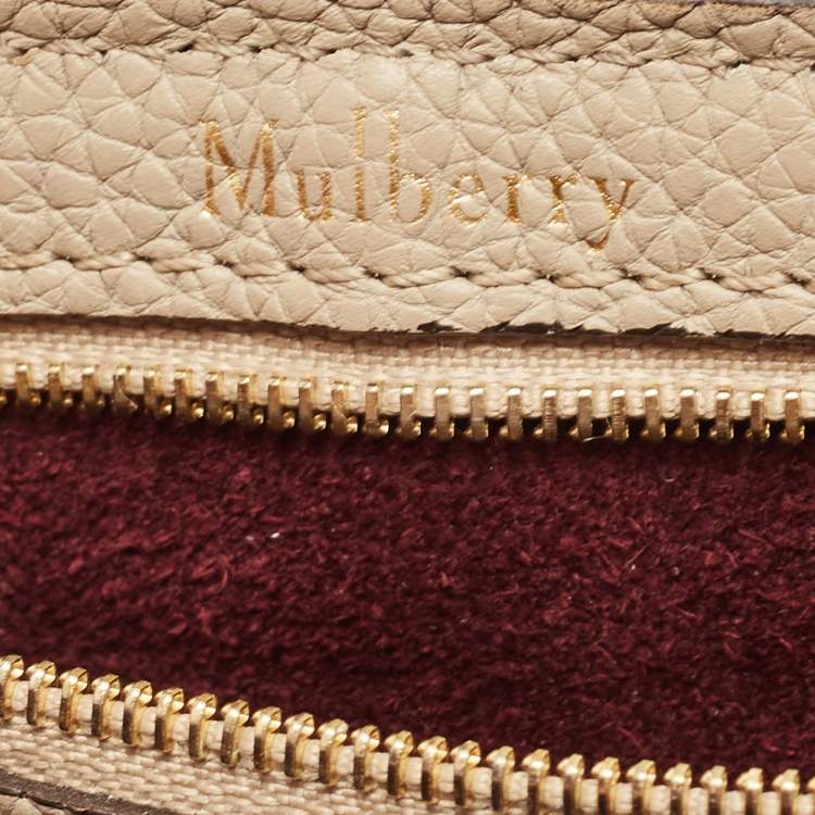 Pre Owned Mulberry Beige Grained Leather Bayswater Satchel