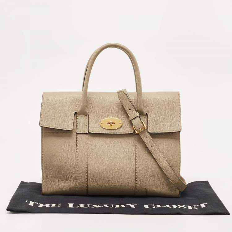 Pre Owned Mulberry Beige Grained Leather Bayswater Satchel