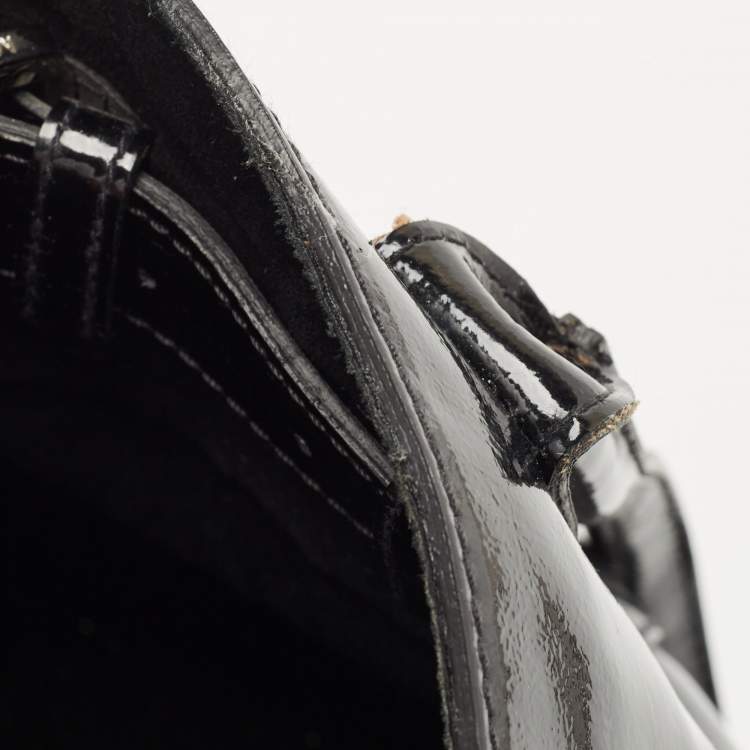 Pre Owned Mulberry Black Patent Leather Bayswater Satchel