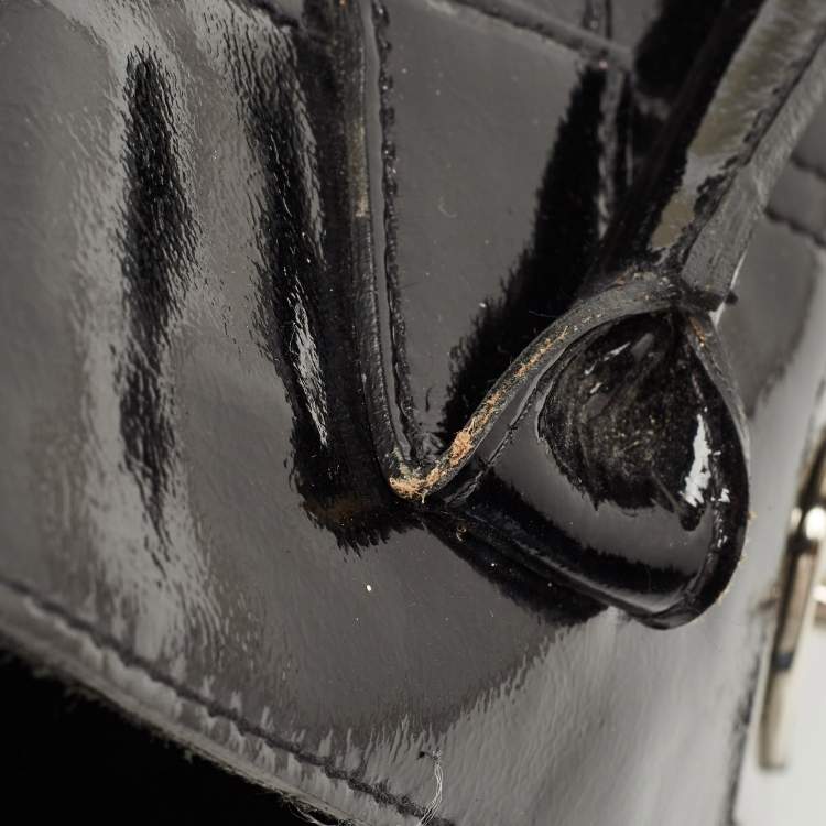 Pre Owned Mulberry Black Patent Leather Bayswater Satchel