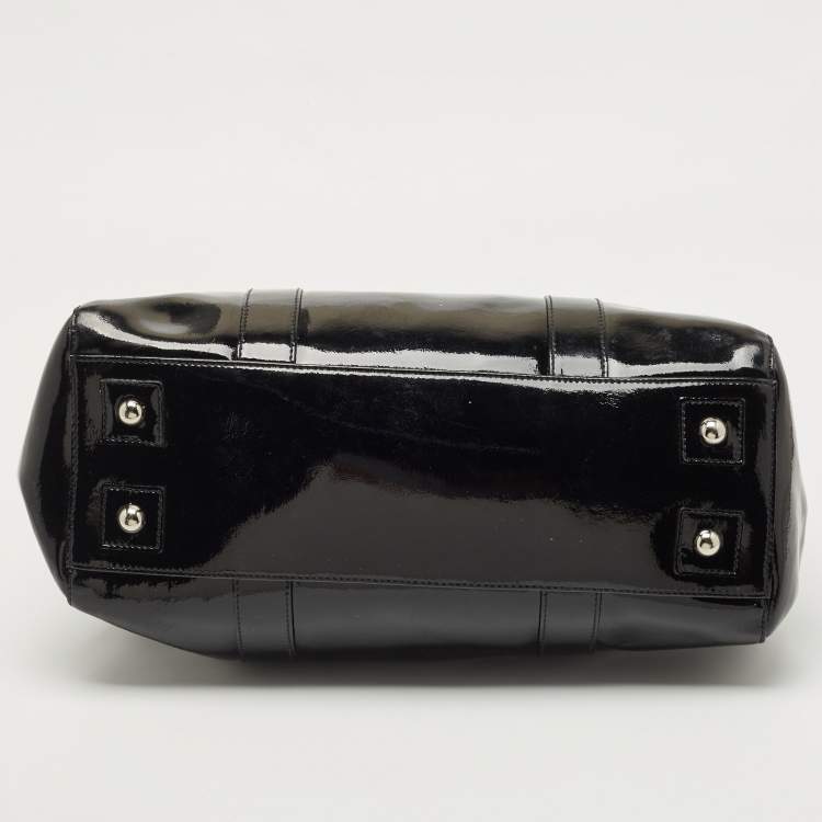 Pre Owned Mulberry Black Patent Leather Bayswater Satchel