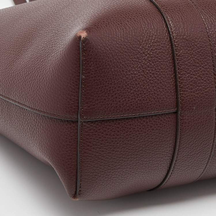 Pre Owned Mulberry Burgundy Leather Small Bayswater Shopper Tote
