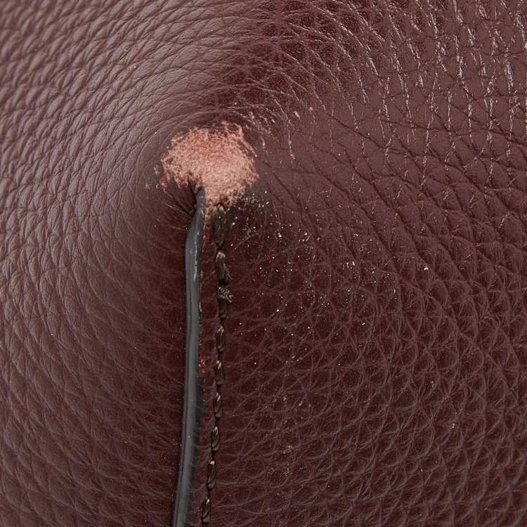 Pre Owned Mulberry Burgundy Leather Small Bayswater Shopper Tote