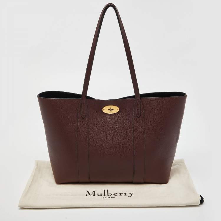 Pre Owned Mulberry Burgundy Leather Small Bayswater Shopper Tote