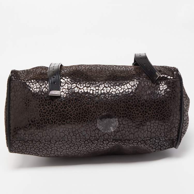 Pre Owned Mulberry Brown/Black Textured Suede and Leather Oversized Alexa Bag