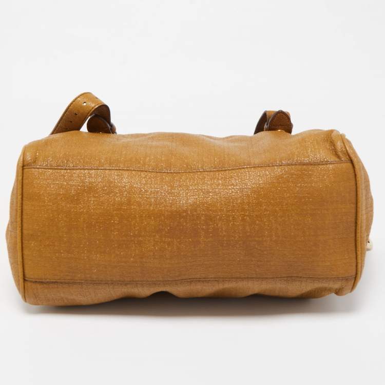 Pre Owned Mulberry Tan Glossy Leather Alexa Bag