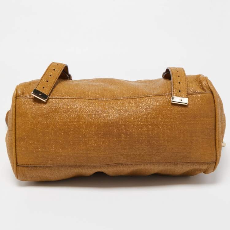 Pre Owned Mulberry Tan Glossy Leather Alexa Bag