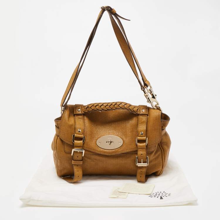 Pre Owned Mulberry Tan Glossy Leather Alexa Bag