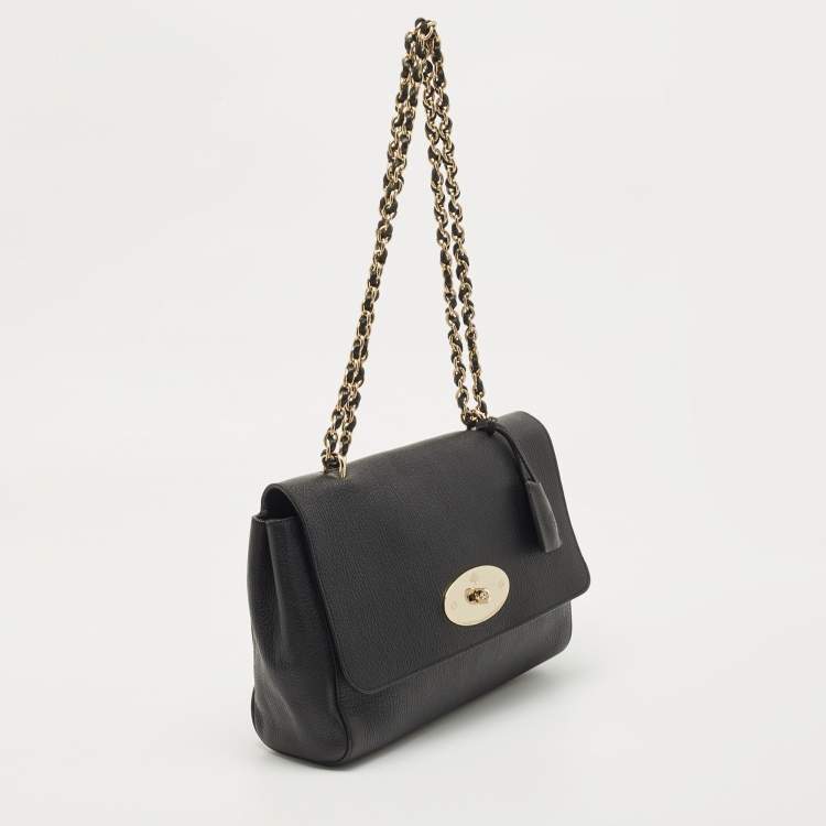 Pre Owned Mulberry Black Leather Medium Lily Shoulder Bag