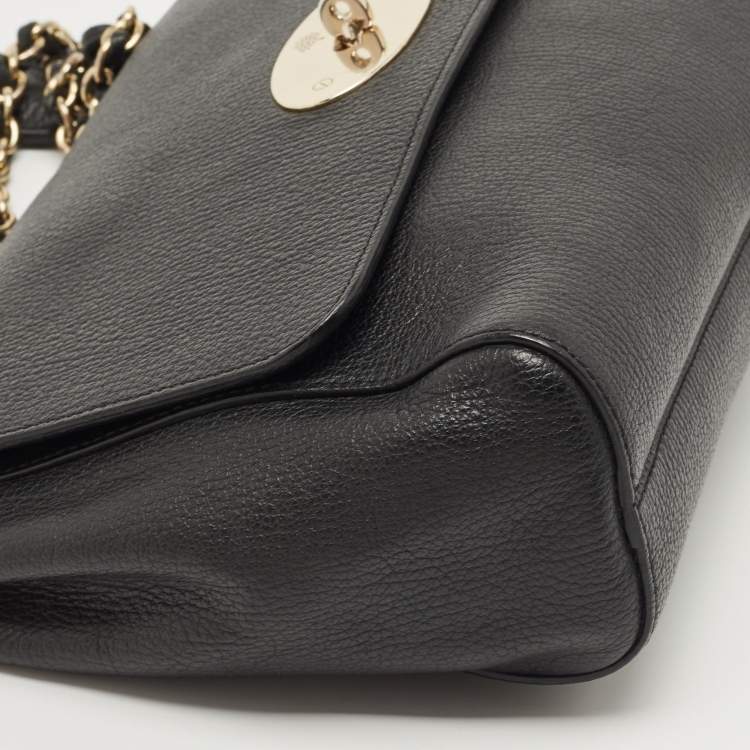 Pre Owned Mulberry Black Leather Medium Lily Shoulder Bag