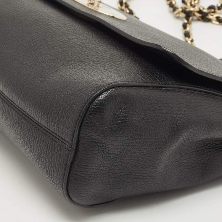 Pre Owned Mulberry Black Leather Medium Lily Shoulder Bag