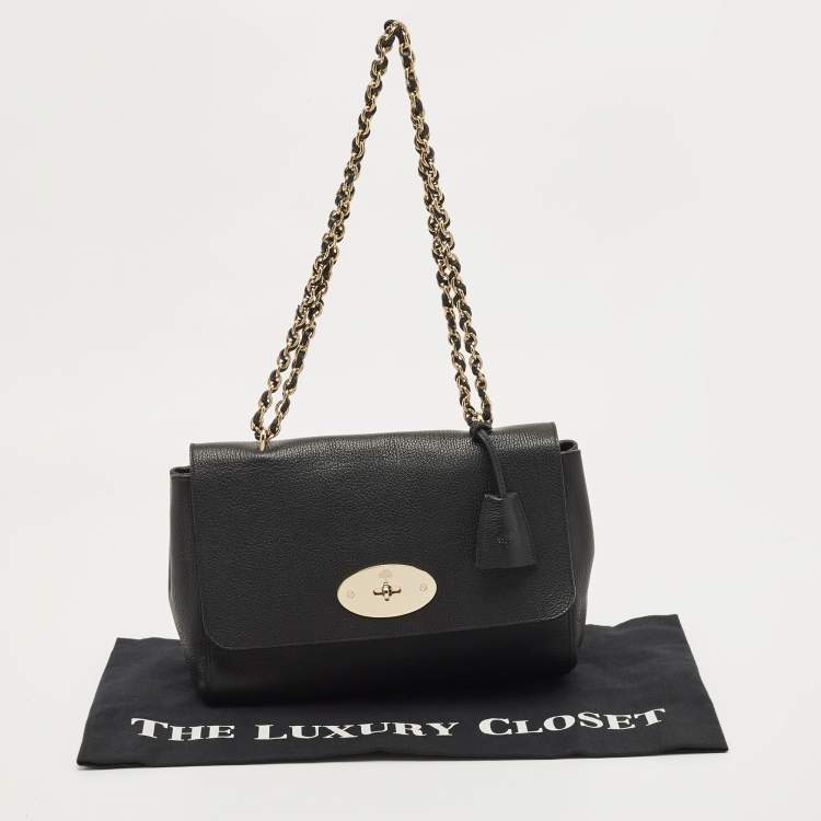 Pre Owned Mulberry Black Leather Medium Lily Shoulder Bag