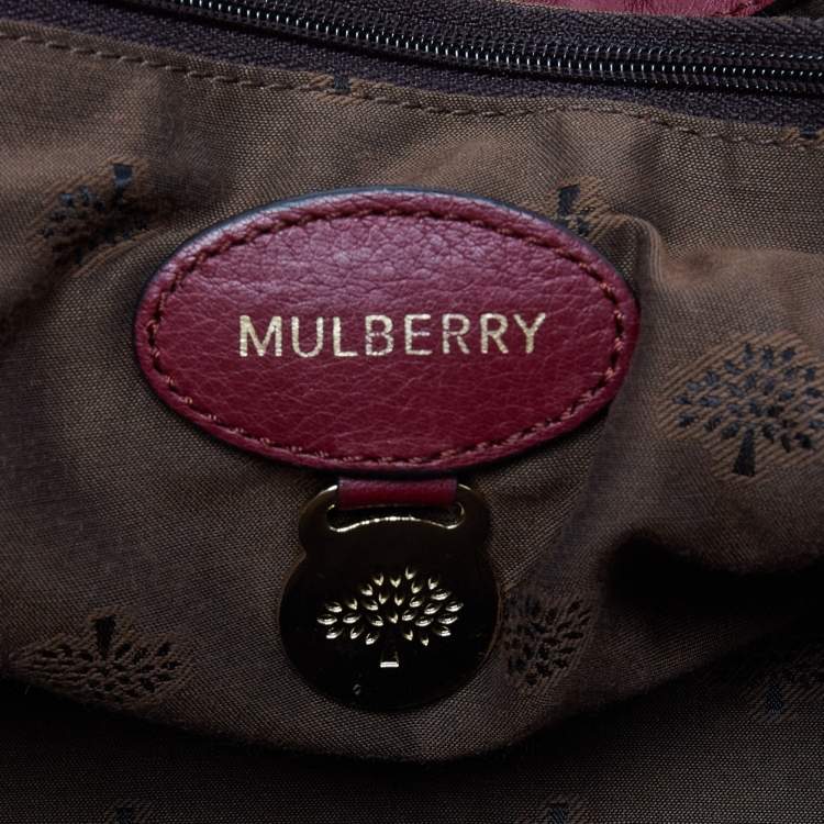 Pre Owned Mulberry Burgundy Leather Oversized Alexa Top Handle Bag