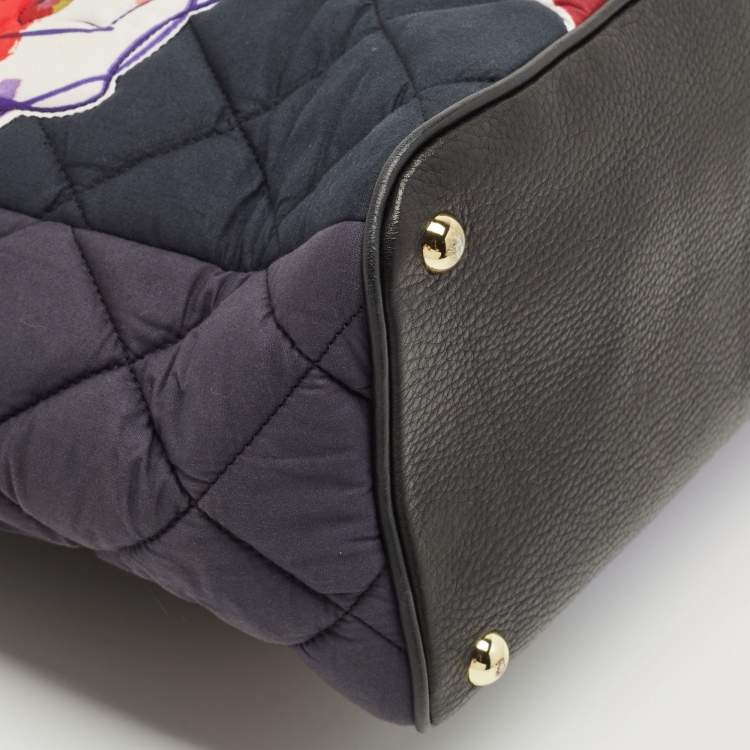 Pre Owned Mulberry Black/Multicolor Quilted Fabric Julie Verhoeven Tote