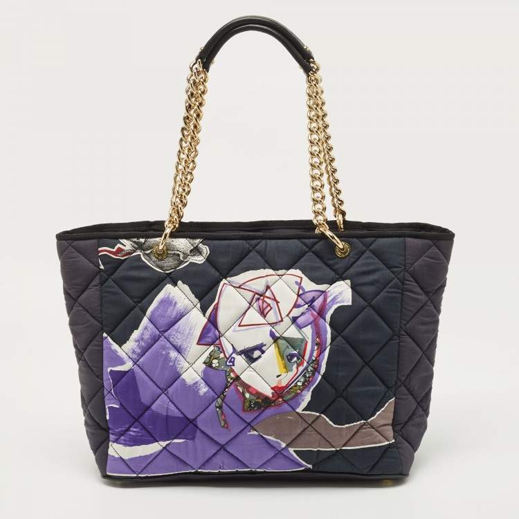 Pre Owned Mulberry Black/Multicolor Quilted Fabric Julie Verhoeven Tote