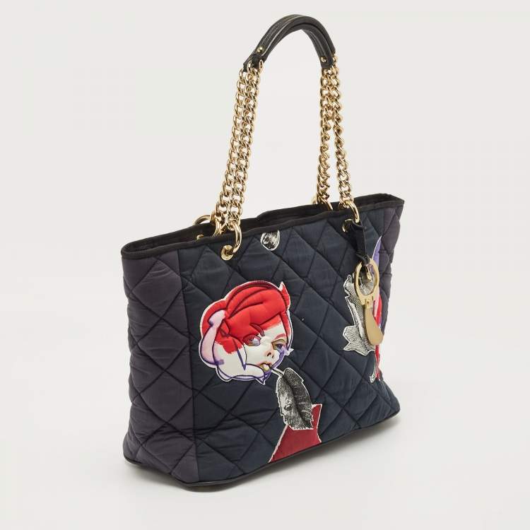 Pre Owned Mulberry Black/Multicolor Quilted Fabric Julie Verhoeven Tote
