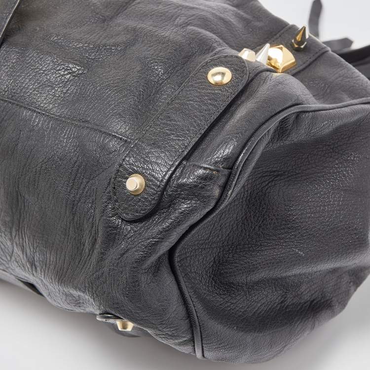 Pre Owned Mulberry x Giles Black Leather Spike Studded Shoulder Bag