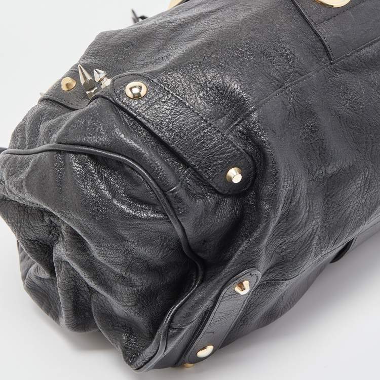 Pre Owned Mulberry x Giles Black Leather Spike Studded Shoulder Bag