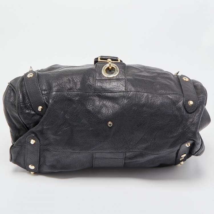 Pre Owned Mulberry x Giles Black Leather Spike Studded Shoulder Bag