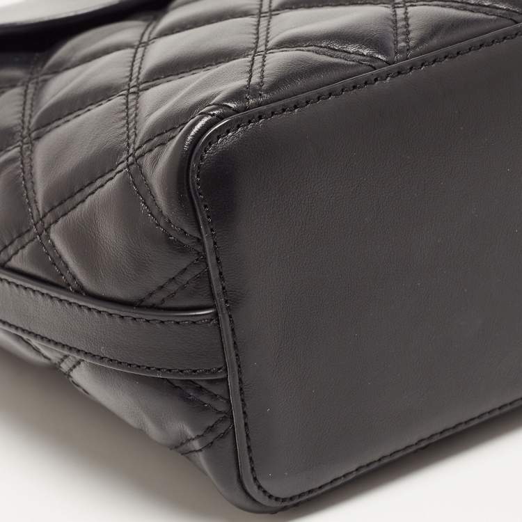 Pre Owned Mulberry Black Quilted Leather Mini Bayswater Backpack