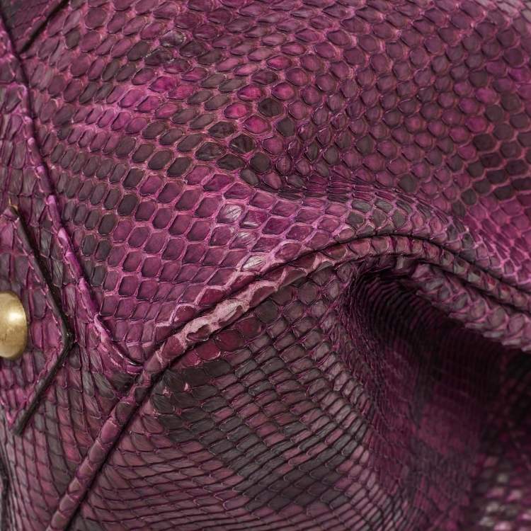 Pre Owned Mulberry Purple Python Bayswater Satchel