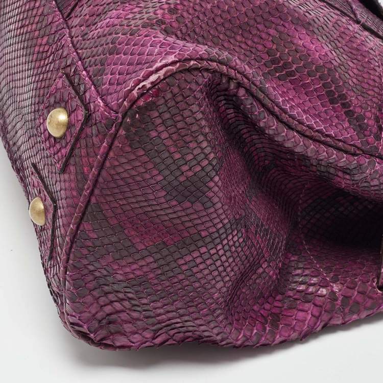 Pre Owned Mulberry Purple Python Bayswater Satchel