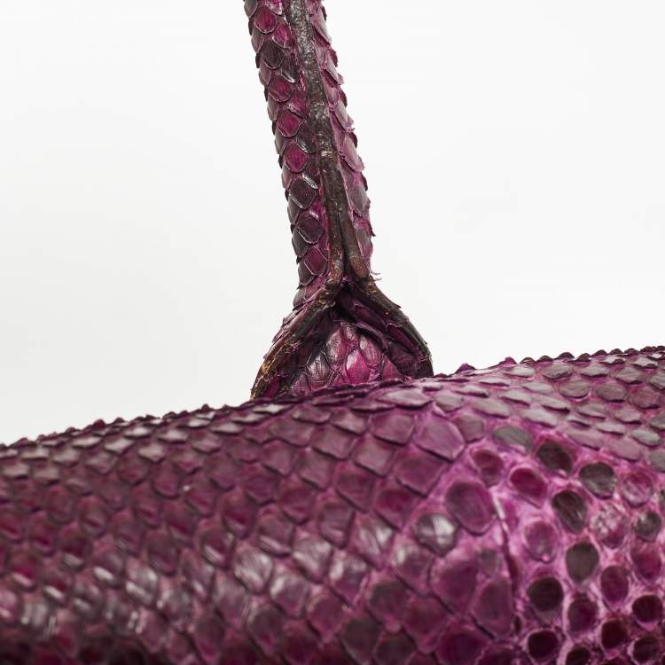 Pre Owned Mulberry Purple Python Bayswater Satchel