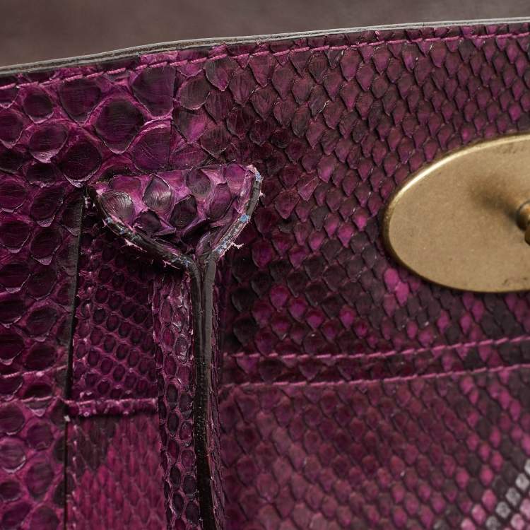 Pre Owned Mulberry Purple Python Bayswater Satchel