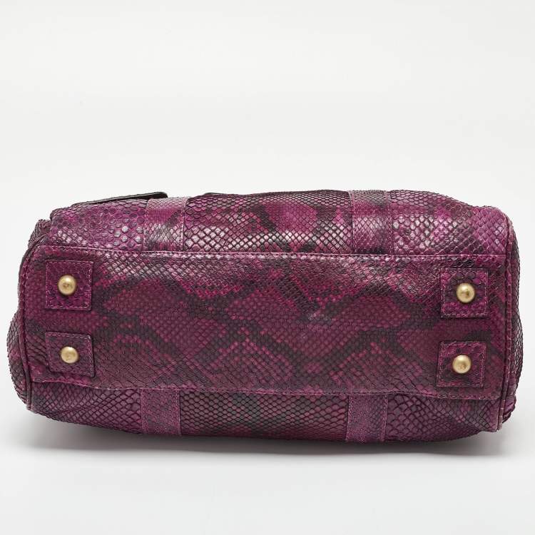Pre Owned Mulberry Purple Python Bayswater Satchel