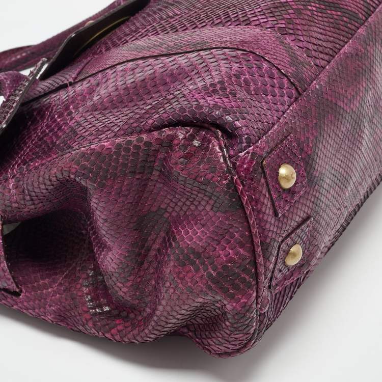 Pre Owned Mulberry Purple Python Bayswater Satchel