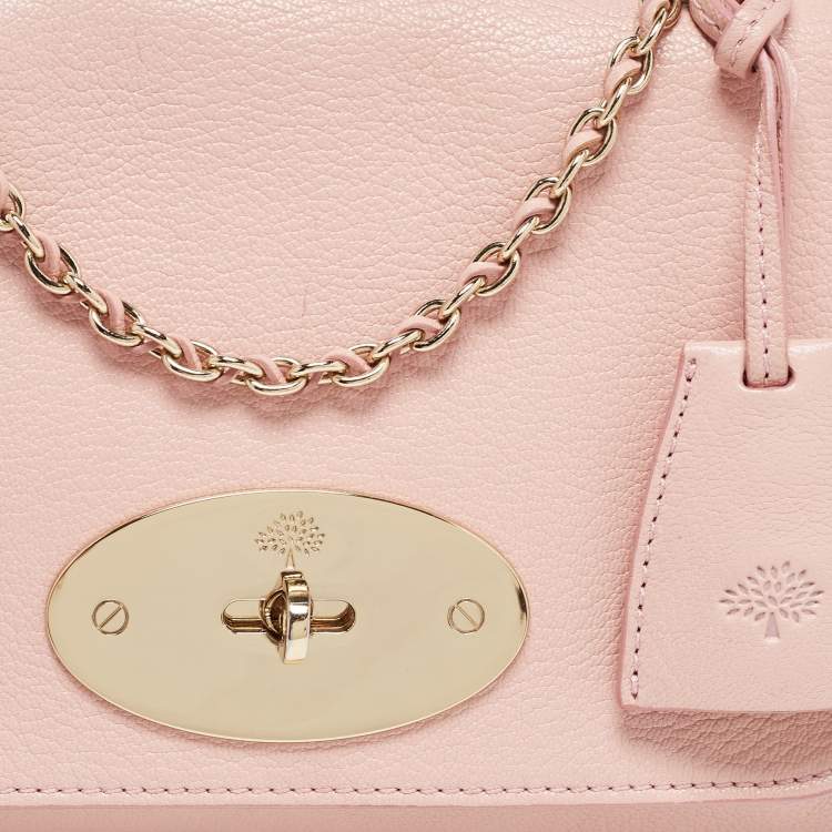 Pre Owned Mulberry Pink Leather Small Lily Shoulder Bag