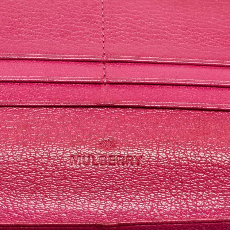 Pre Owned Mulberry Black Leather Bow Continental Wallet