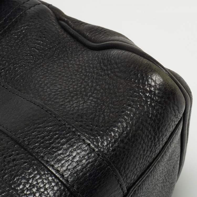 Pre Owned Mulberry Black Grain Leather Small Bayswater Satchel