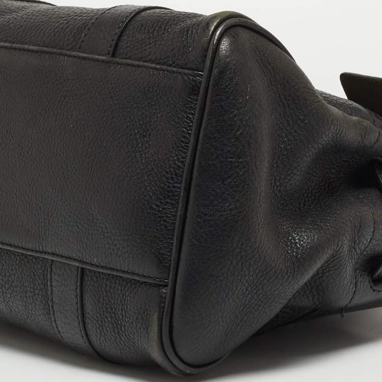 Pre Owned Mulberry Black Grain Leather Small Bayswater Satchel
